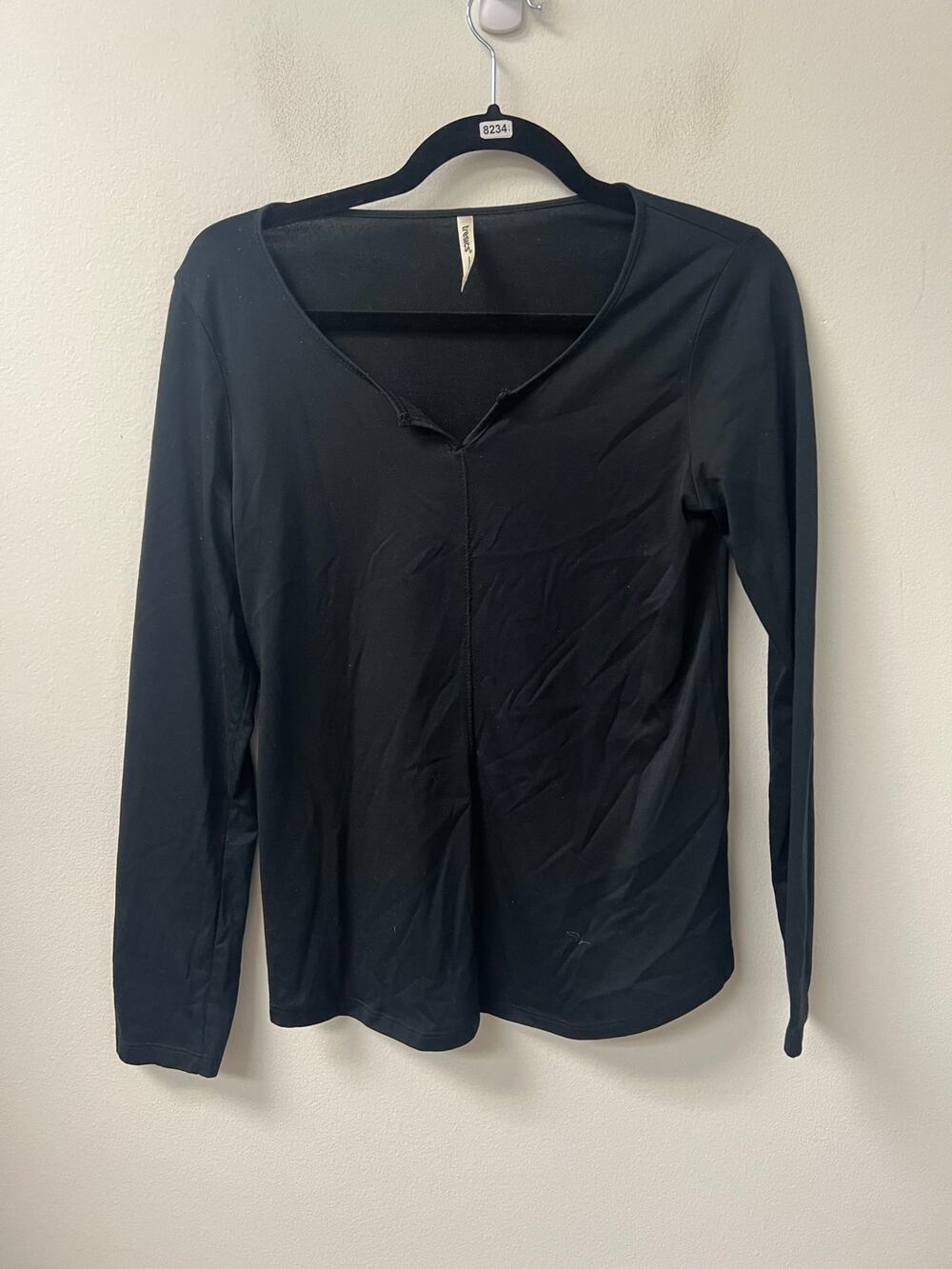 Tresics Black Cotton Long Sleeve Tee Size M